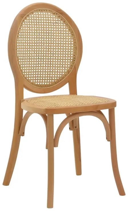 Καρέκλα Camil φυσικό ξύλο οξιάς-φυσικό rattan 45x50x94εκ 45x50x94 εκ.