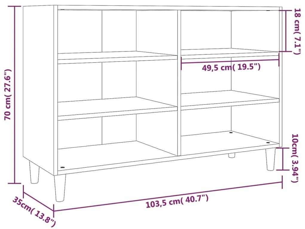 Ραφιέρα Καπνιστή Δρυς 103,5 x 35 x 70 εκ. από Επεξεργ. Ξύλο - Καφέ