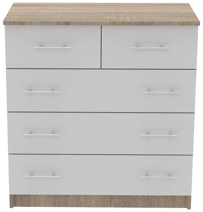 Συρταριέρα Kumode pakoworld σε sonoma-λευκή απόχρωση 80x45x85εκ