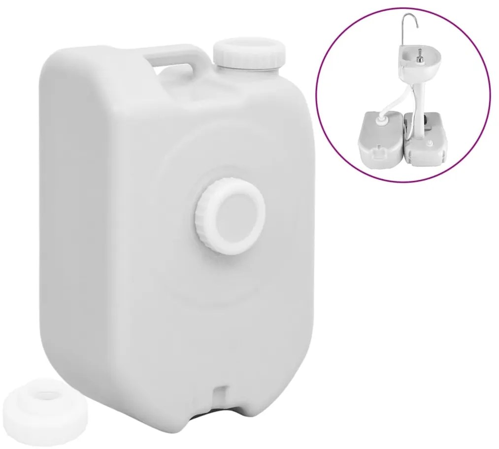 vidaXL Δεξαμενή Νερού Φορητή με Προσαρμογέα Γκρι 24 Λίτρα