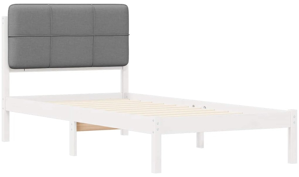 vidaXL Σκελετός Κρεβατιού με Επενδεδυμένο Κεφαλάρι Ανοιχτό γκρι