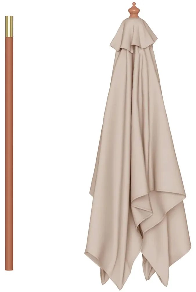 vidaXL Ομπρέλα Κήπου Χρώμα Taupe 150 x 200 εκ. με Ξύλινο Ιστό