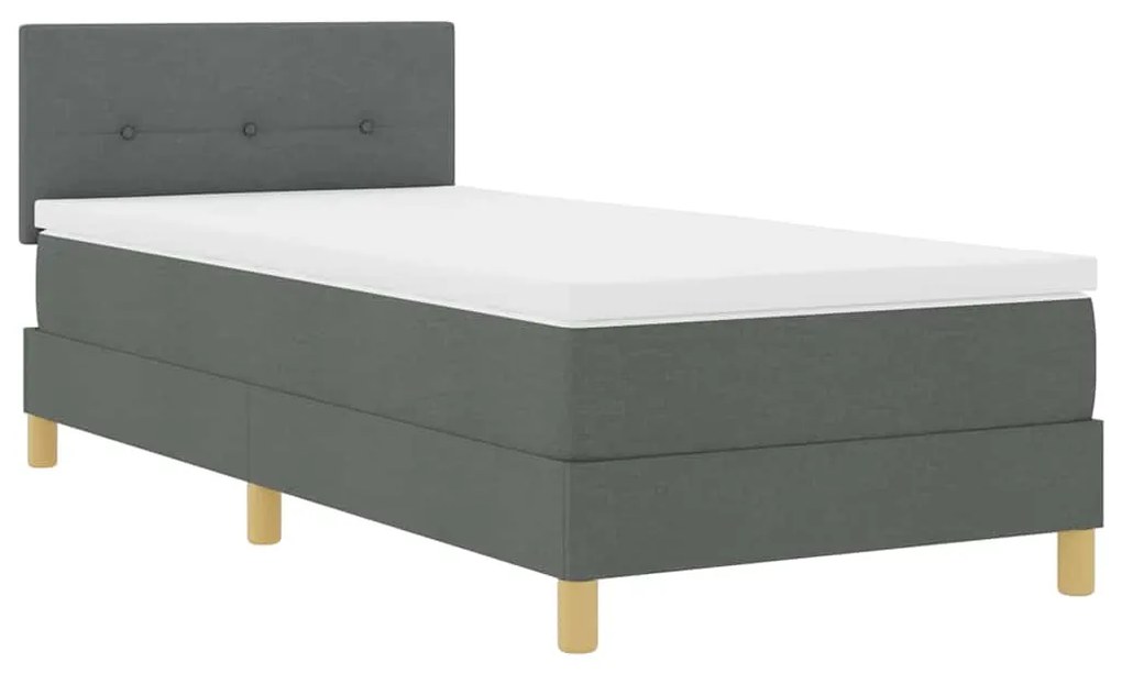 vidaXL Κρεβάτι box spring με στρώμα Σκούρο γκρι 100 x 200 cm ύφασμα