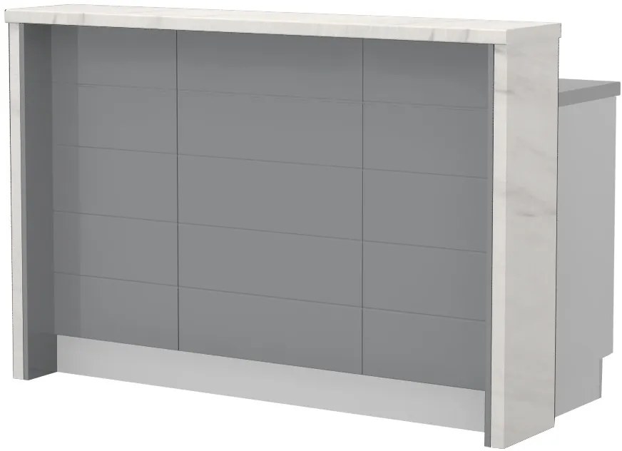 Πάγκος νησίδας Hudson-Μήκος: 150 εκ.-Γκρι-White Marble