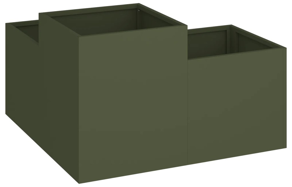 vidaXL Κηπουρική Γλάστρα 100x100x48 εκ Ελιά Ατσάλι