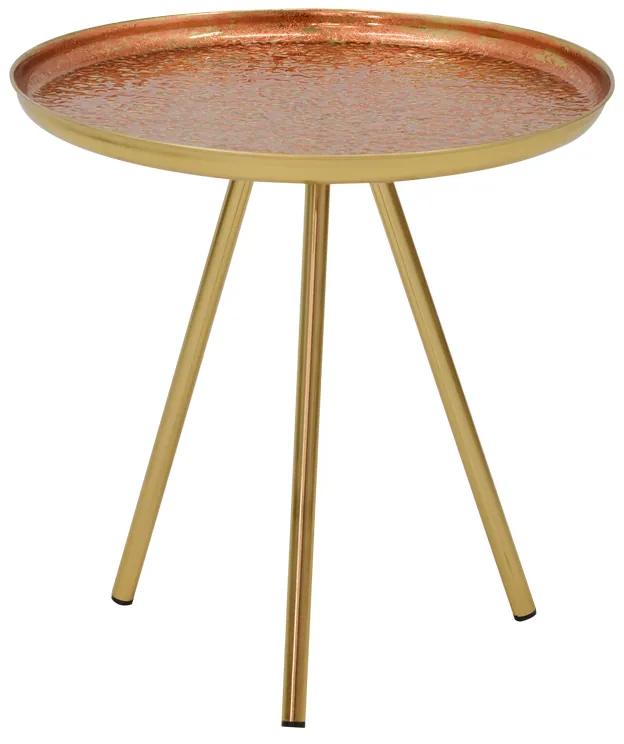 Βοηθητικό τραπέζι Jacksie Inart μπρονζέ-χρυσό μέταλλο Φ46x48εκ Υλικό: IRON 287-000014
