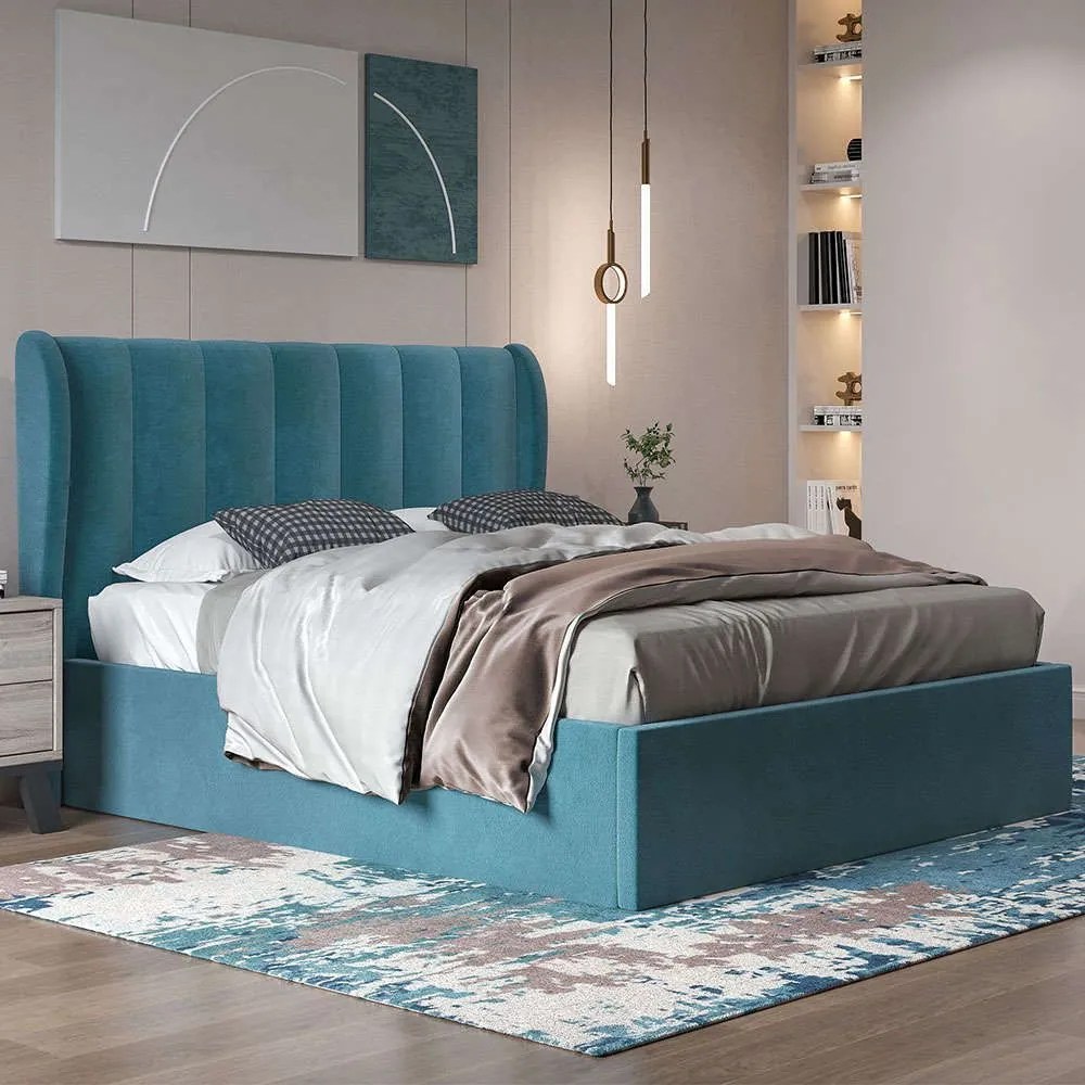Κρεβάτι Νο82 150x200x120cm Blue Double