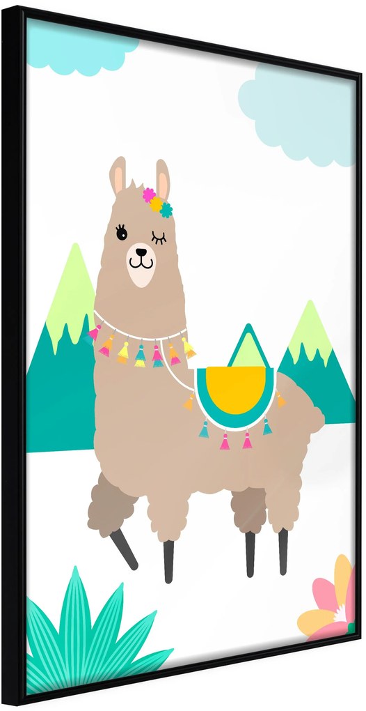 Αφίσα - Playful Llama - 30x45 - Μαύρο - Χωρίς πασπαρτού