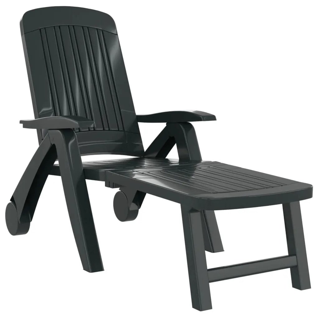 vidaXL Ξαπλώστρα Πτυσσόμενη Πράσινη από Πολυπροπυλένιο