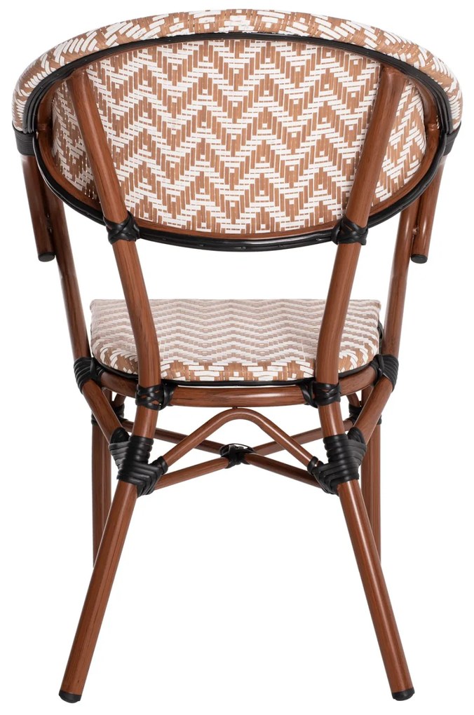 Πολυθρόνα Bamboo Look Καφέ-Λευκό 56,5x56,5x82 Εκ.