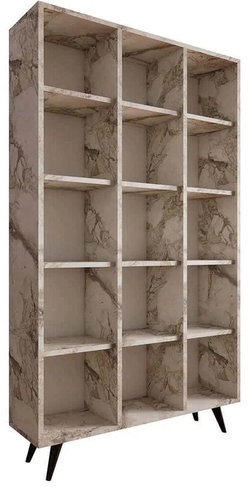 Βιβλιοθήκη Zipa 811MDD3611 100x25x184cm Marble Effect White