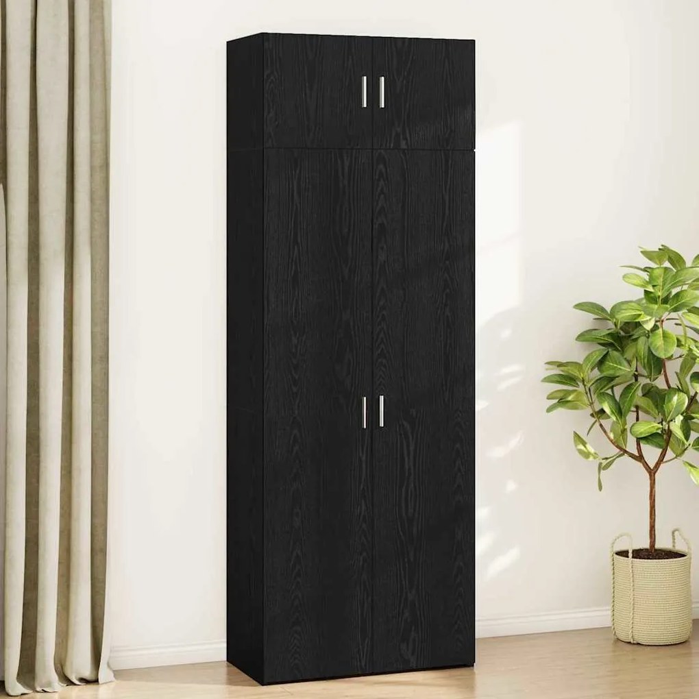 vidaXL Ντουλάπι αποθήκευσης Μαύρη δρυς 80 x 41 x 225 εκ