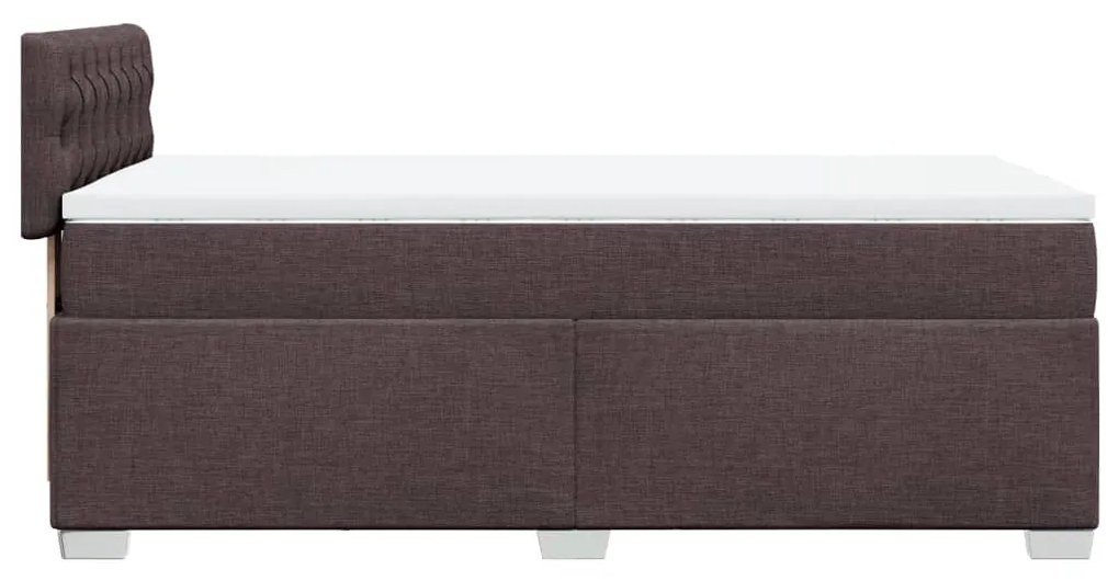 vidaXL Κρεβάτι Boxspring με Στρώμα Σκούρο Καφέ 80x200 εκ. Υφασμάτινο