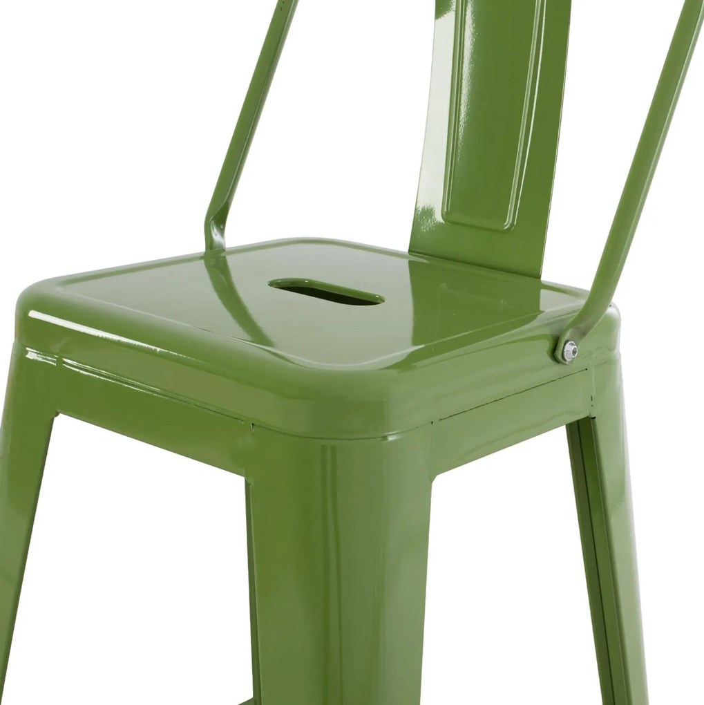 Σκαμπό μπαρ Melita-Pro Μεσαίου ύψους Μεταλλικό Light Olive Green 43x43x88Υ εκ. 43x43x88 εκ.