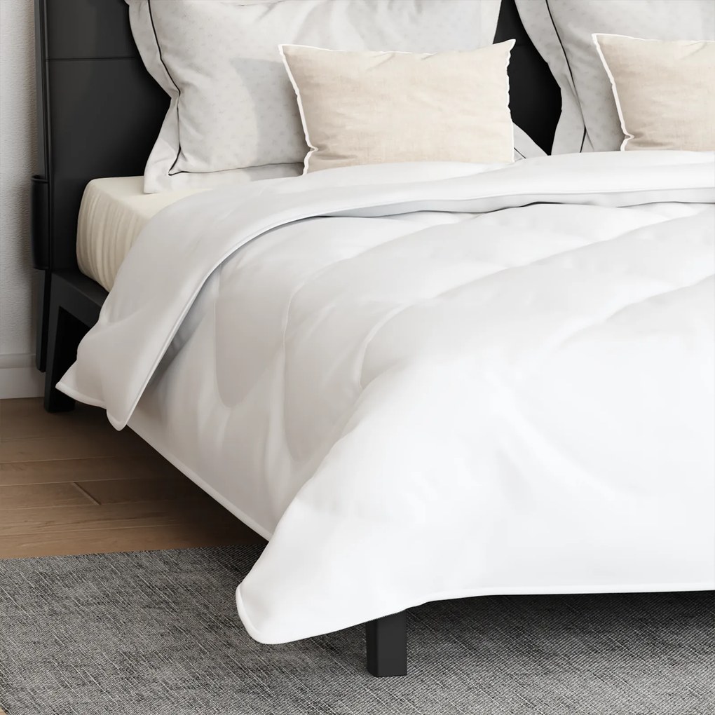 vidaXL Πάπλωμα με μαξιλάρι 3 pcs Λευκό 200 x 200 cm Μικροΐνες