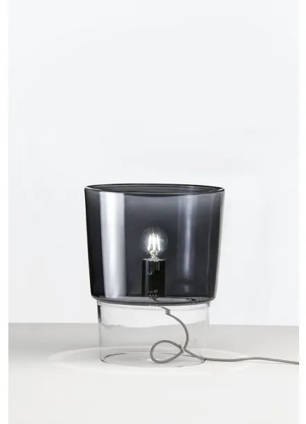 Επιτραπέζιο Φωτιστικό 1xE27 Dimmer Φυσητό Γυαλί Φ30cm Vestale T3 Prandina -1B84000214326-Φιμέ/Smoke 1B84000214326