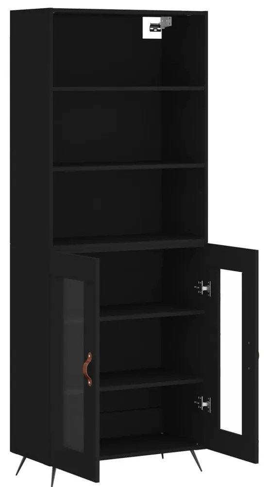 vidaXL Ντουλάπι Μαύρο 69,5x34x180 εκ. από Επεξεργασμένο Ξύλο