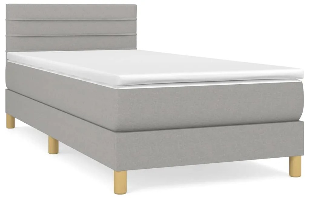 ΚΡΕΒΑΤΙ BOXSPRING ΜΕ ΣΤΡΩΜΑ ΑΝΟΙΧΤΟ ΓΚΡΙ 100X200 ΕΚ. ΥΦΑΣΜΑΤΙΝΟ 3140673