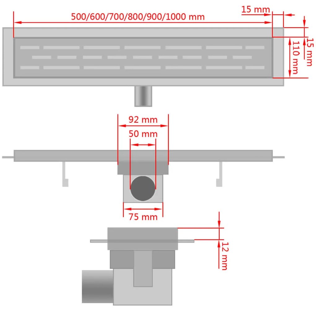 ΣΙΦΟΝΙ ΝΤΟΥΖΙΕΡΑΣ ΓΡΑΜΜΙΚΟ ΜΕ ΚΥΜΑΤΑ 630X140 ΧΙΛ. ΑΝΟΞ. ΑΤΣΑΛΙ 142184