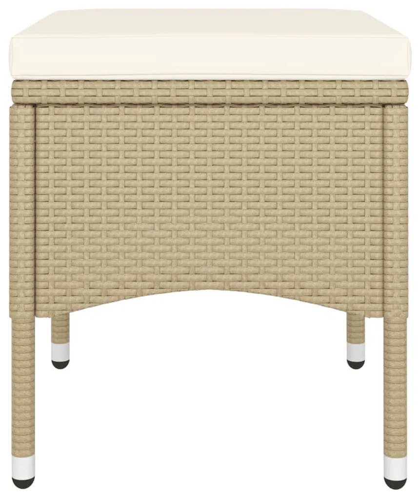 vidaXL Σετ Επίπλων Bistro Κήπου 5 τεμ. Μπεζ Συνθ. Ρατάν/Ψημένο Γυαλί