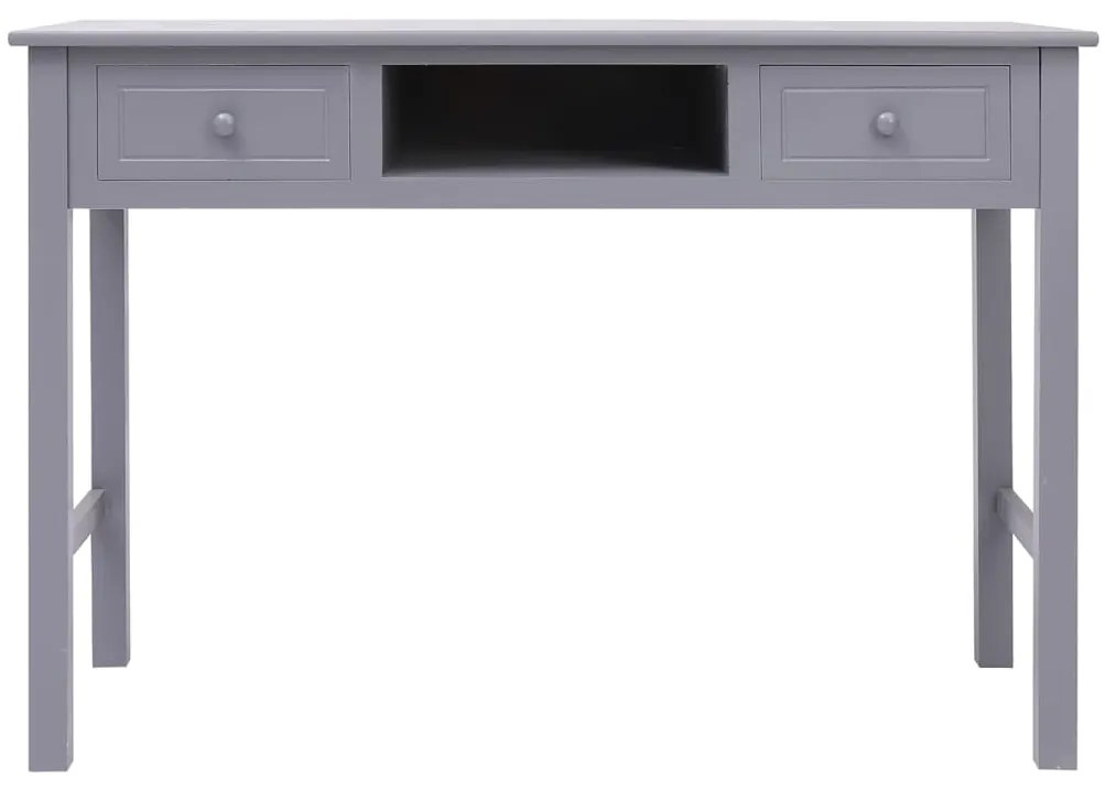 vidaXL Γραφείο Γκρι 108 x 45 x 76 εκ. από Μασίφ Ξύλο Παυλώνιας