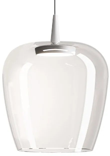 Κρεμαστό Φωτιστικό Οροφής LED 8W Λευκή Βάση IP40 Φ27cm 2700K Dimmable Bilia Zafferano-LBA2011-Διάφανο LBA2011