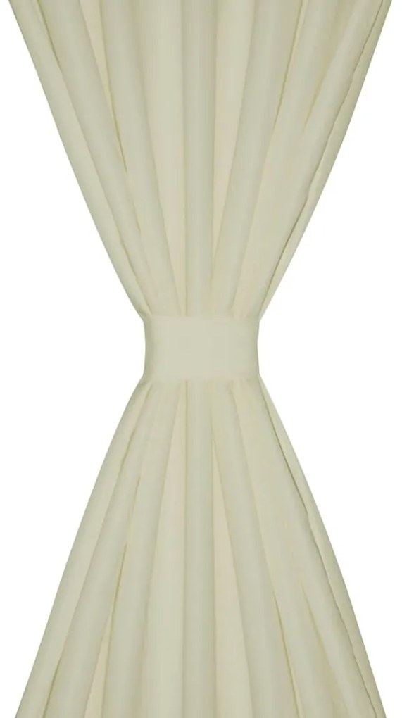 vidaXL Κουρτίνες με Θηλιές 2 τεμ. Κρεμ 140 x 225 εκ. από Microsatin