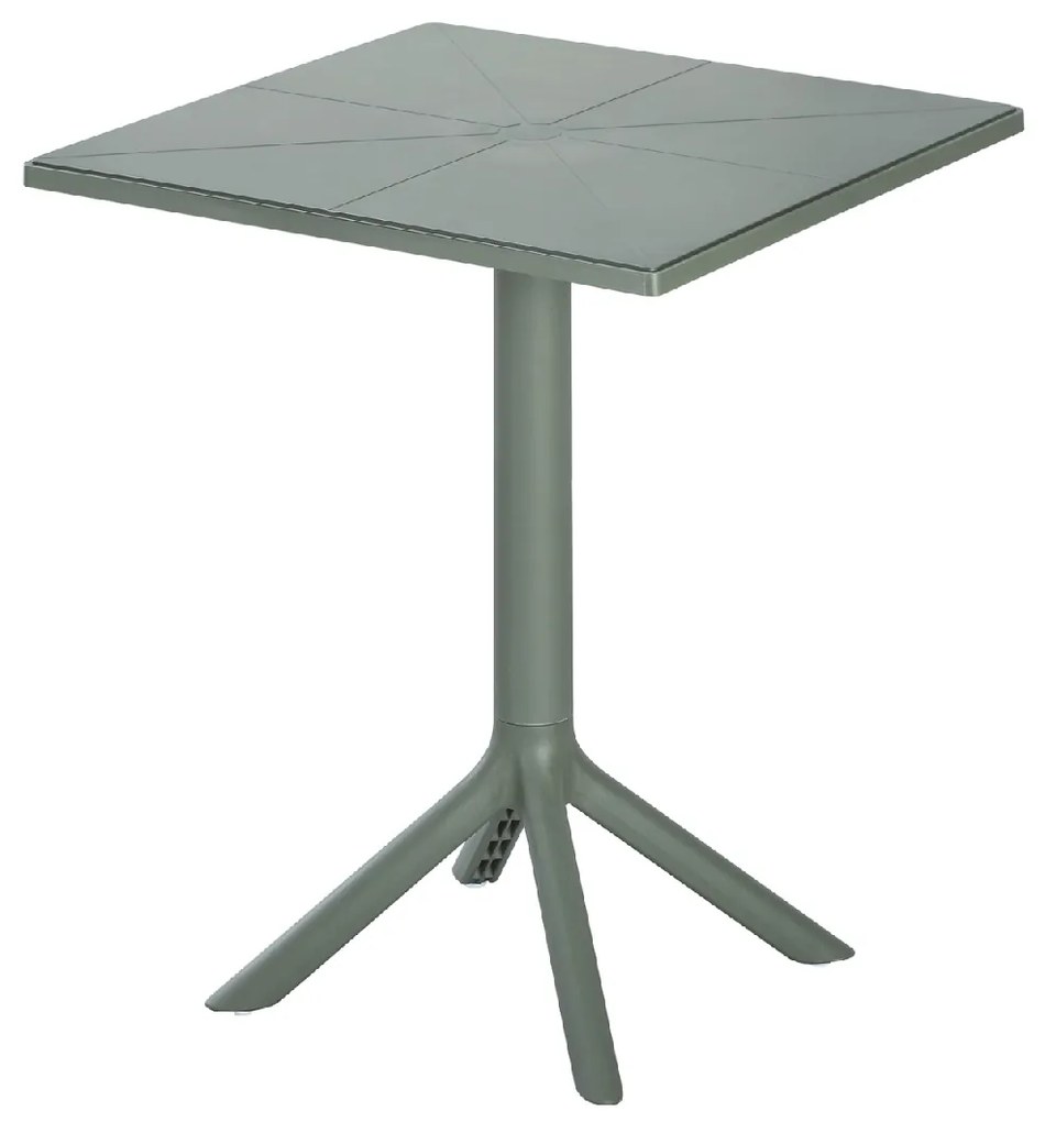 ΤΡΑΠΕΖΙ ΠΟΛΥΠΡΟΠΥΛΕΝΙΟΥ ΤΕΤΡΑΓΩΝΟ TERRIN HM6125.15 DARK OLIVE 60,5x60,5x76,5Υεκ.