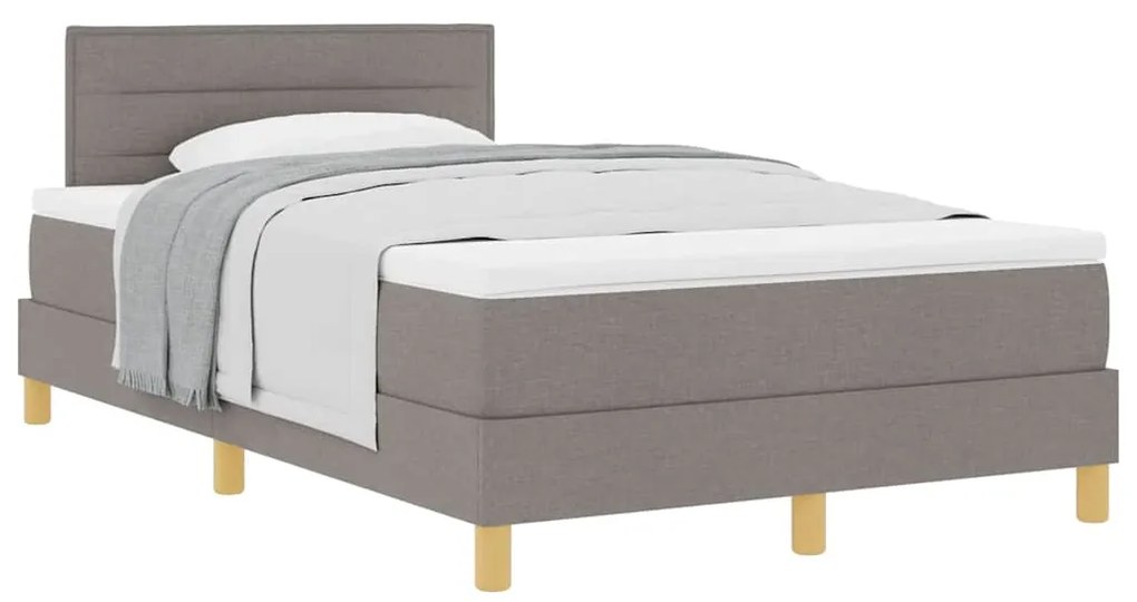 vidaXL Κρεβάτι με ελατήρια με στρώμα Taupe 120 x 200 cm ύφασμα