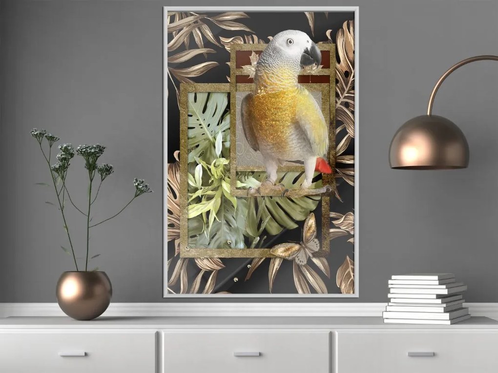 Αφίσα - Composition with Gold Parrot - 20x30 - Χρυσό - Χωρίς πασπαρτού