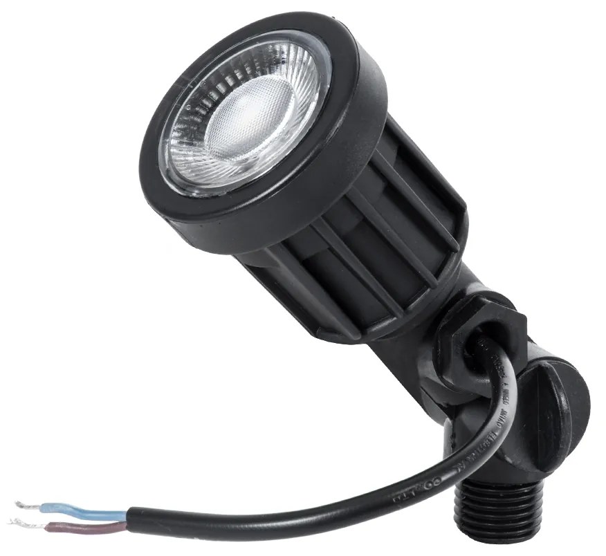 GloboStar GARDENINI 61545 Καρφωτό Φωτιστικό Σποτ Κήπου LED 5W 550lm 38° DC 24V IP68 Υψηλής Αντοχής ABS IK06 Φ5.5 x Υ13.5cm - Μπλε 450nm Dimmable - Μαύρο - Bridgelux Chip - 3 Years Warranty - 61545