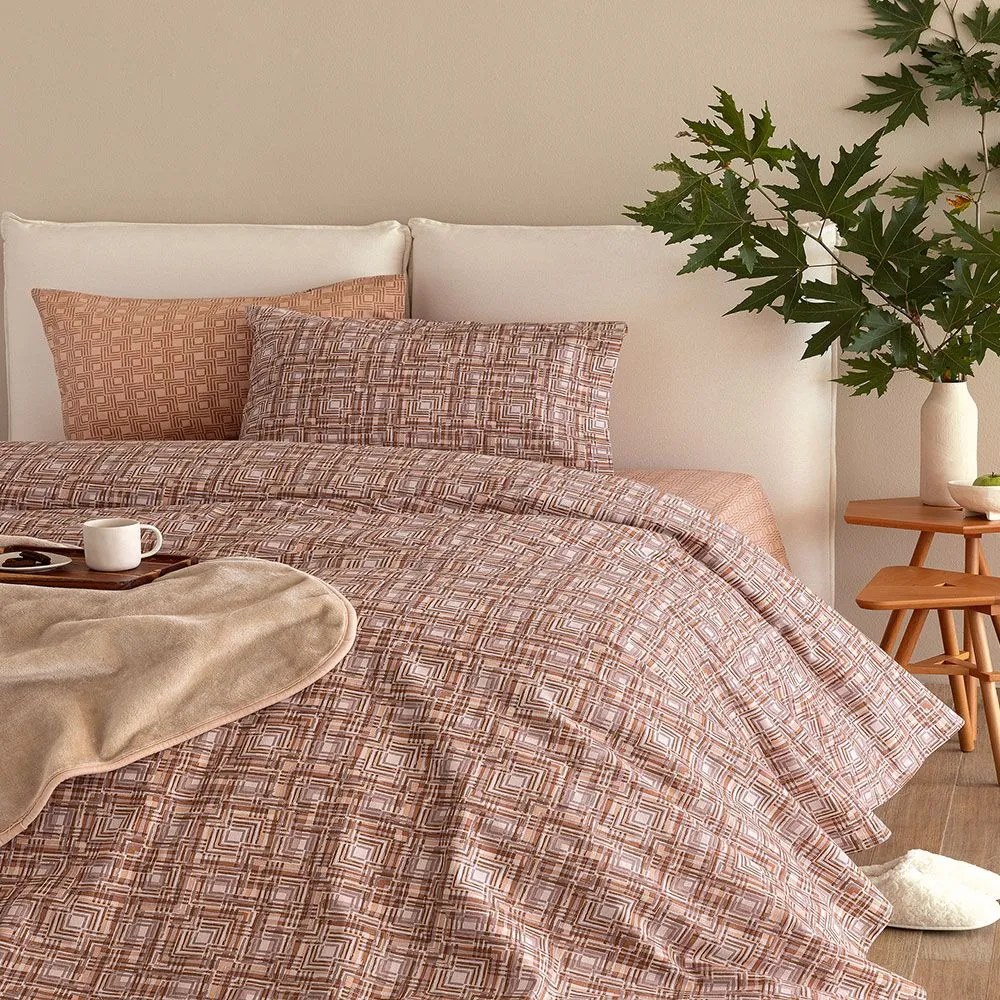 Σεντόνια FB0229 (Σετ 4τμχ) Brown Palamaiki Υπέρδιπλo 240x265cm 100% Cotton