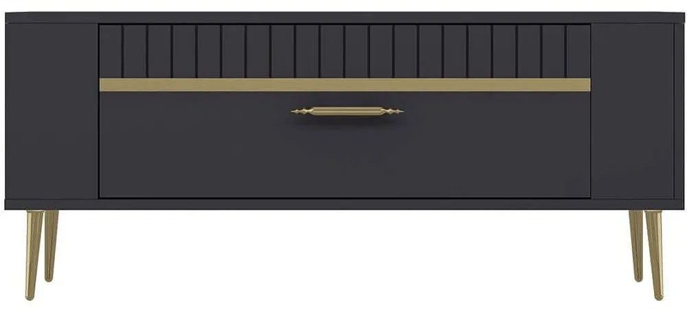 Έπιπλο Τηλεόρασης Retrolp 475OLV2969 120x26,4x48,2cm Anthracite-Gold