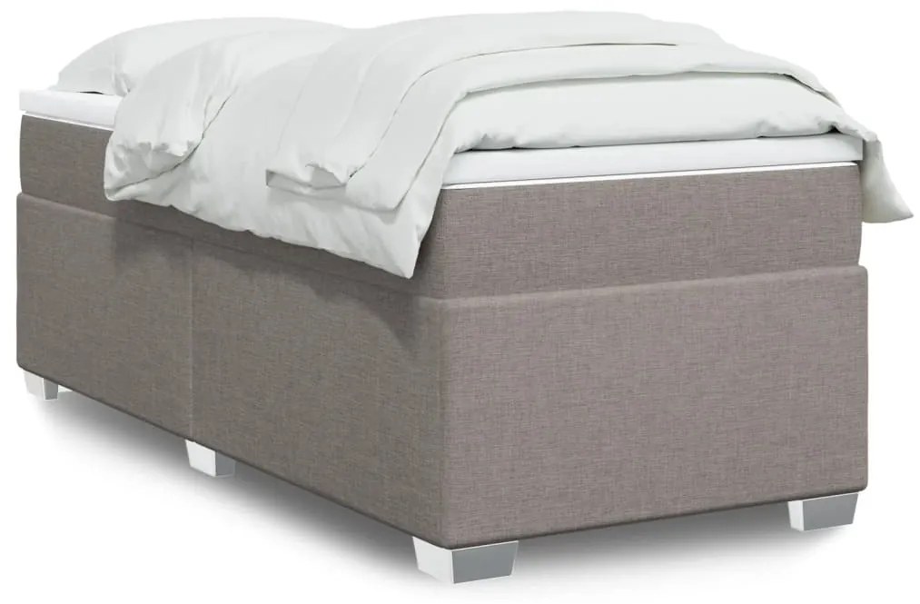 Κρεβάτι Boxspring με Στρώμα Taupe 90x190 εκ.Υφασμάτινο