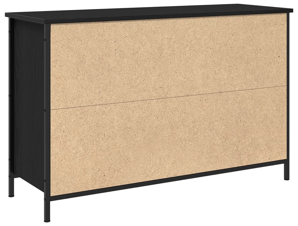 vidaXL ντουλάπι τηλεόρασης Μαύρης Δρυός 101x35x65 εκ Επεξεργασμένο Ξύλο και Χάλυβας
