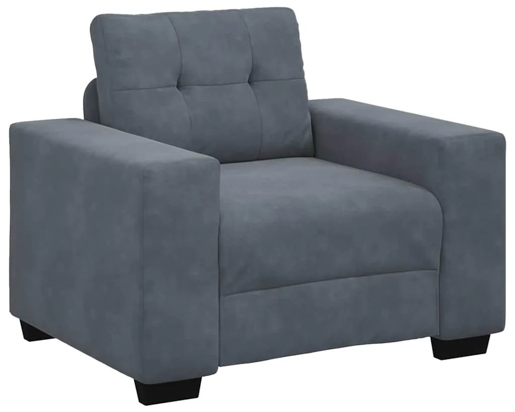 vidaXL Καναπές 3 pcs Σκούρο Γκρι Ύφασμα μείγματος λινών