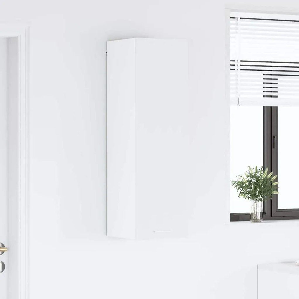 vidaXL Κρεμαστό ντουλάπι με αποθήκευση Riga Λευκό 30 x 31 x 100 εκ.