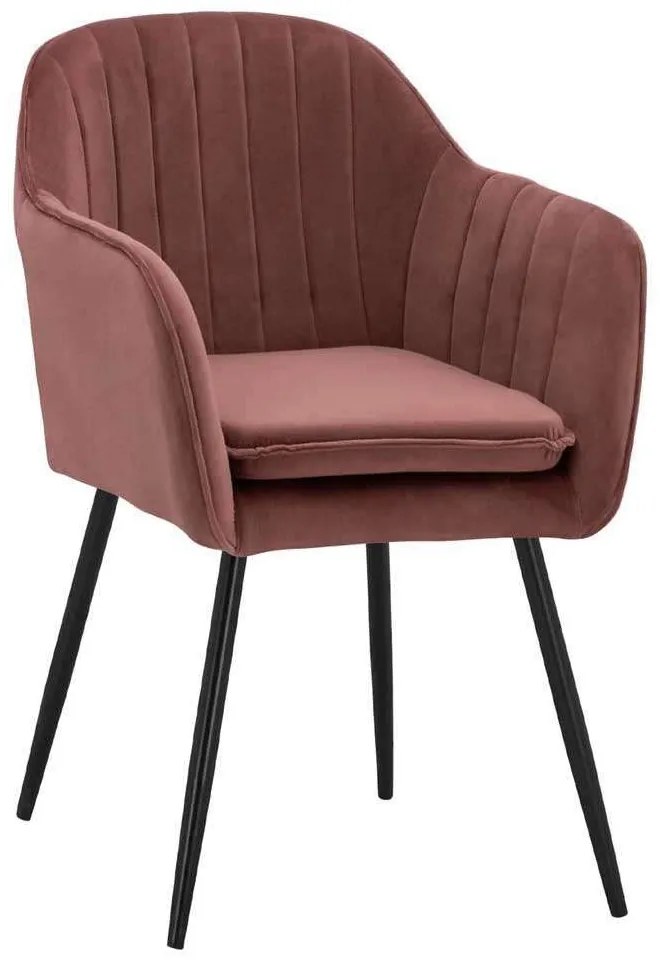 Πολυθρόνα Sawyer HM8523.12 53x60x76Y cm Dusty Pink Σετ 2τμχ Velvet, Metal