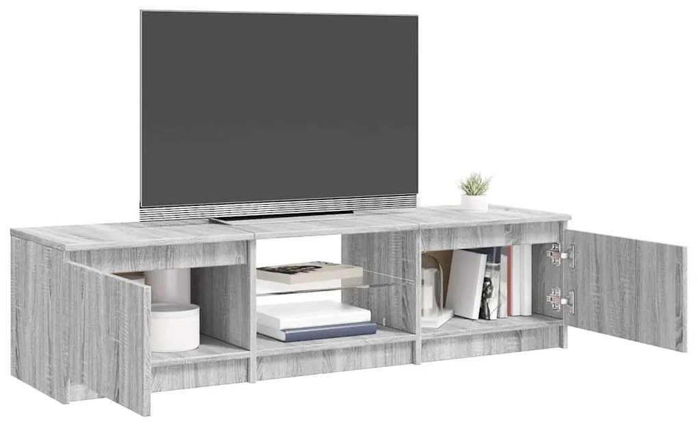 vidaXL Έπιπλο Τηλεόρασης με LED Γκρι Sonoma 140 x 40 x 36 εκ.