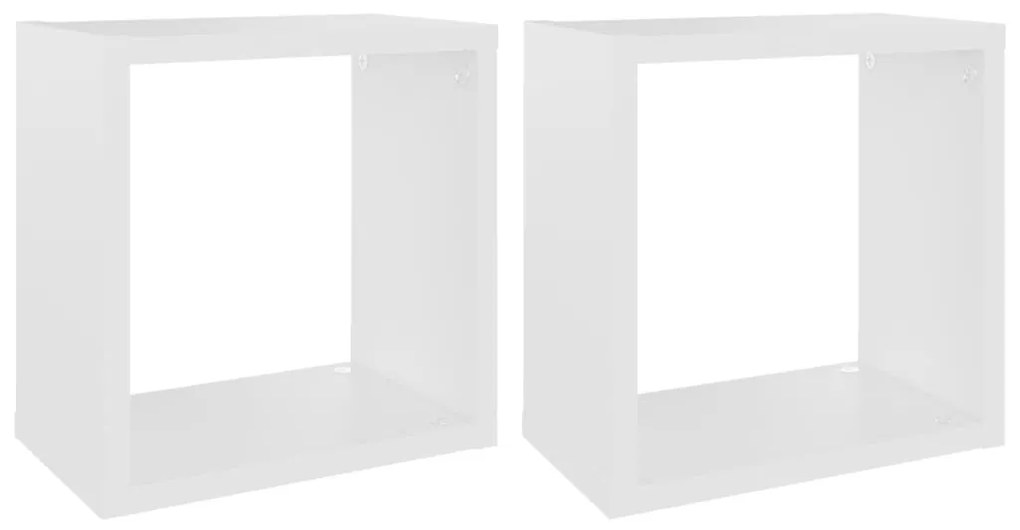 vidaXL Ράφια Κύβοι Τοίχου 2 τεμ. Λευκά 26 x 15 x 26 εκ.