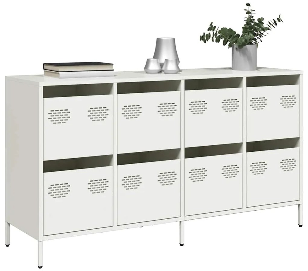 vidaXL Sideboard Λευκό 135x39x73,5 cm Ατσάλι ψυχρής έλασης