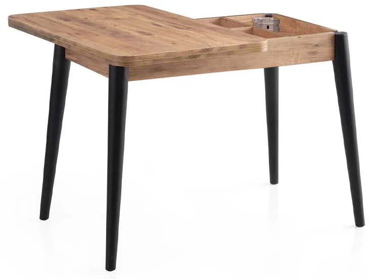 Τραπέζι Dolunay Megapap επεκτεινόμενο χρώμα atlantic pine - μαύρο 100x60(120x100)x79,5εκ.