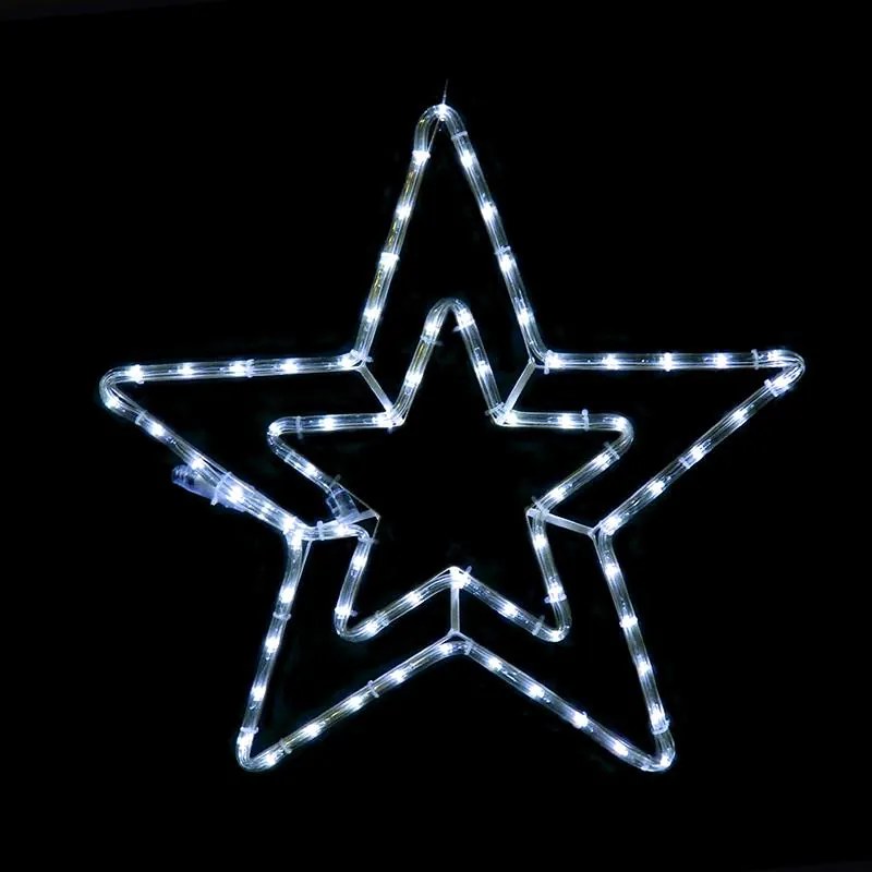 Φωτοσωλήνας με σχέδιο Double stars 72 LED-Warm White (10 τεμάχια)