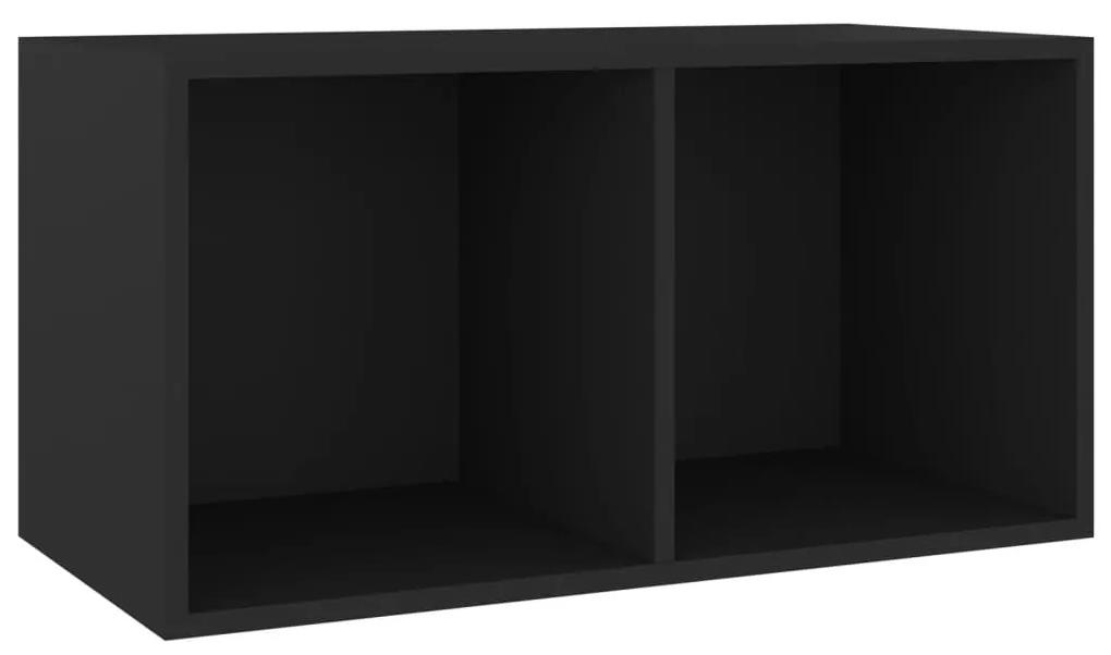 Έπιπλο Δίσκων Βινυλίου Μαύρο 71x34x36 εκ. Επεξεργ. Ξύλο - Μαύρο