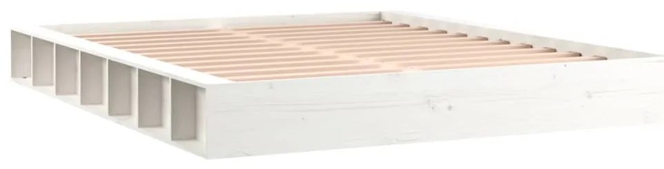 vidaXL Πλαίσιο Κρεβατιού Λευκό 150 x 200 εκ. Μασίφ Ξύλο King Size