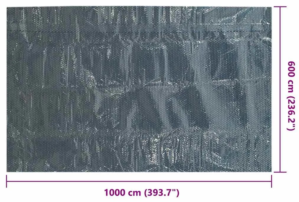 vidaXL Κάλυμμα Πισίνας Ηλιακό Μαύρο/Μπλε 1000x600 εκ. Πολυαιθυλένιο