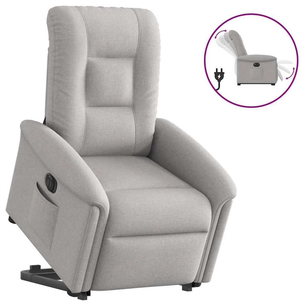 Ηλεκτρική καρέκλα ανάκλισης Ύφασμα Γκρι σύννεφο