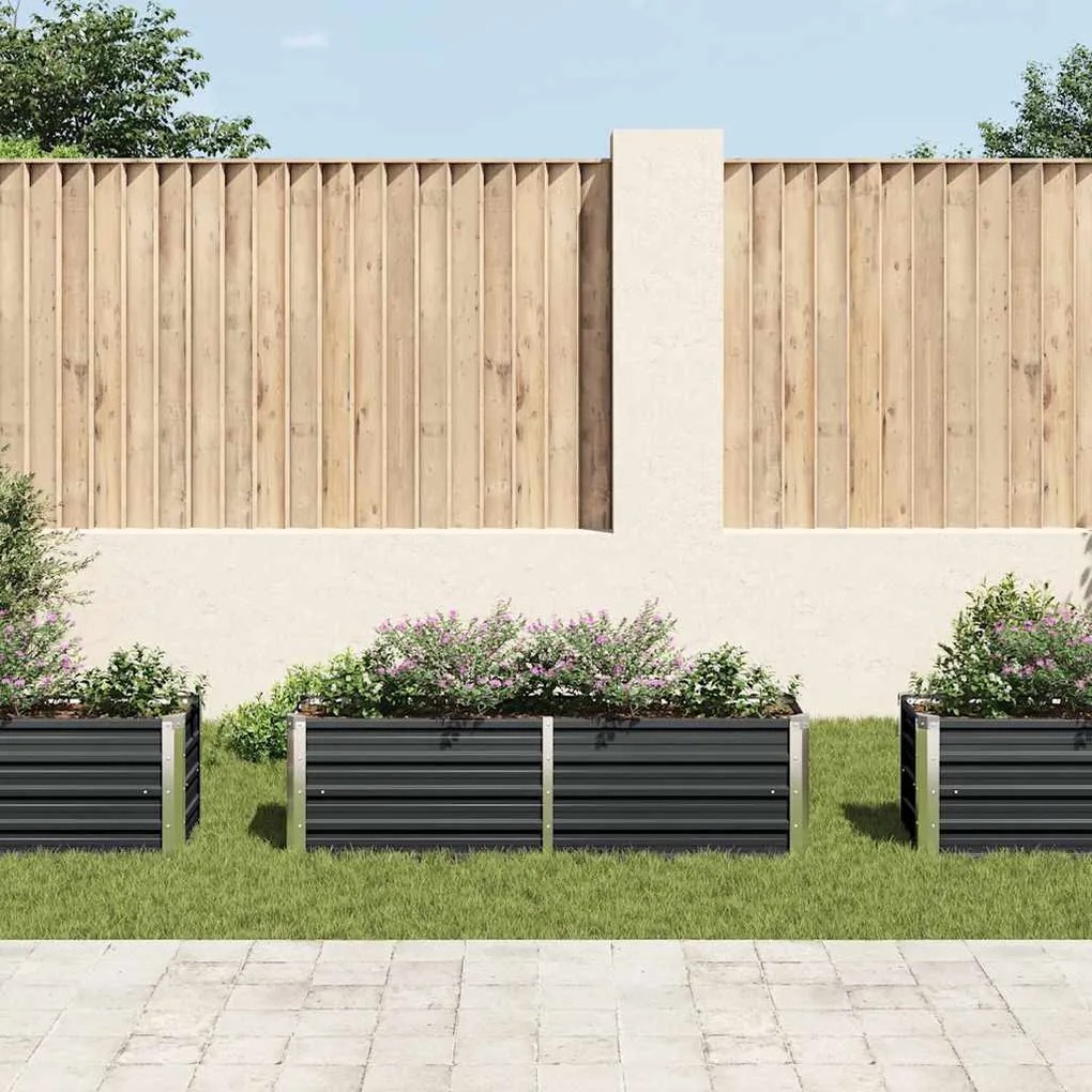 vidaXL Ζαρντινιέρα Υπερυψωμένη Ανθρακί 160x40x45 εκ. Γαλβαν. Χάλυβας
