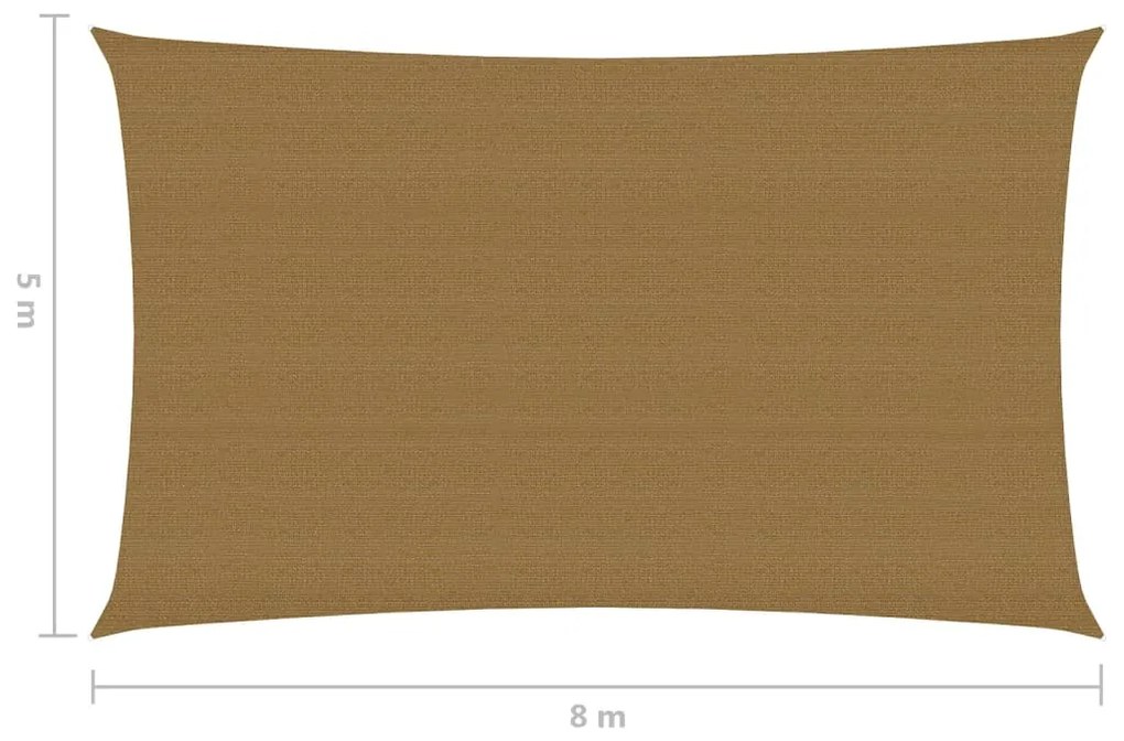 Πανί Σκίασης Taupe 5 x 8 μ. από HDPE 160 γρ/μ² 311413