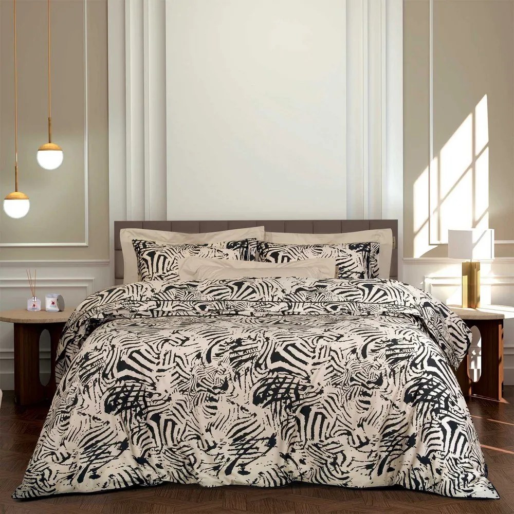 Σεντόνια 2270 (Σετ 4τμχ) Taupe-Black Greenwich Polo Club Υπέρδιπλo 240x260cm 100% Βαμβακοσατέν